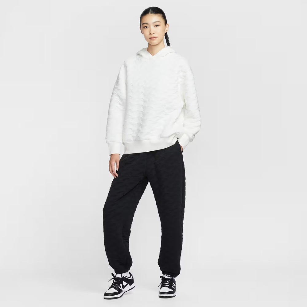 Nike Sportswear Phoenix Fleece Women's Loose Jacquard Pullover Hoodie new Large